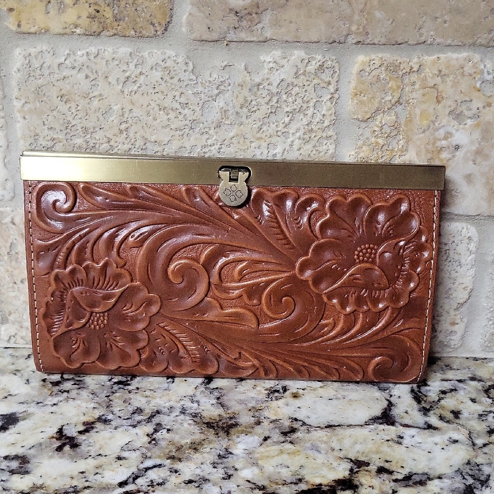 Patricia Nash Tan Tooled Cauchy Wallet